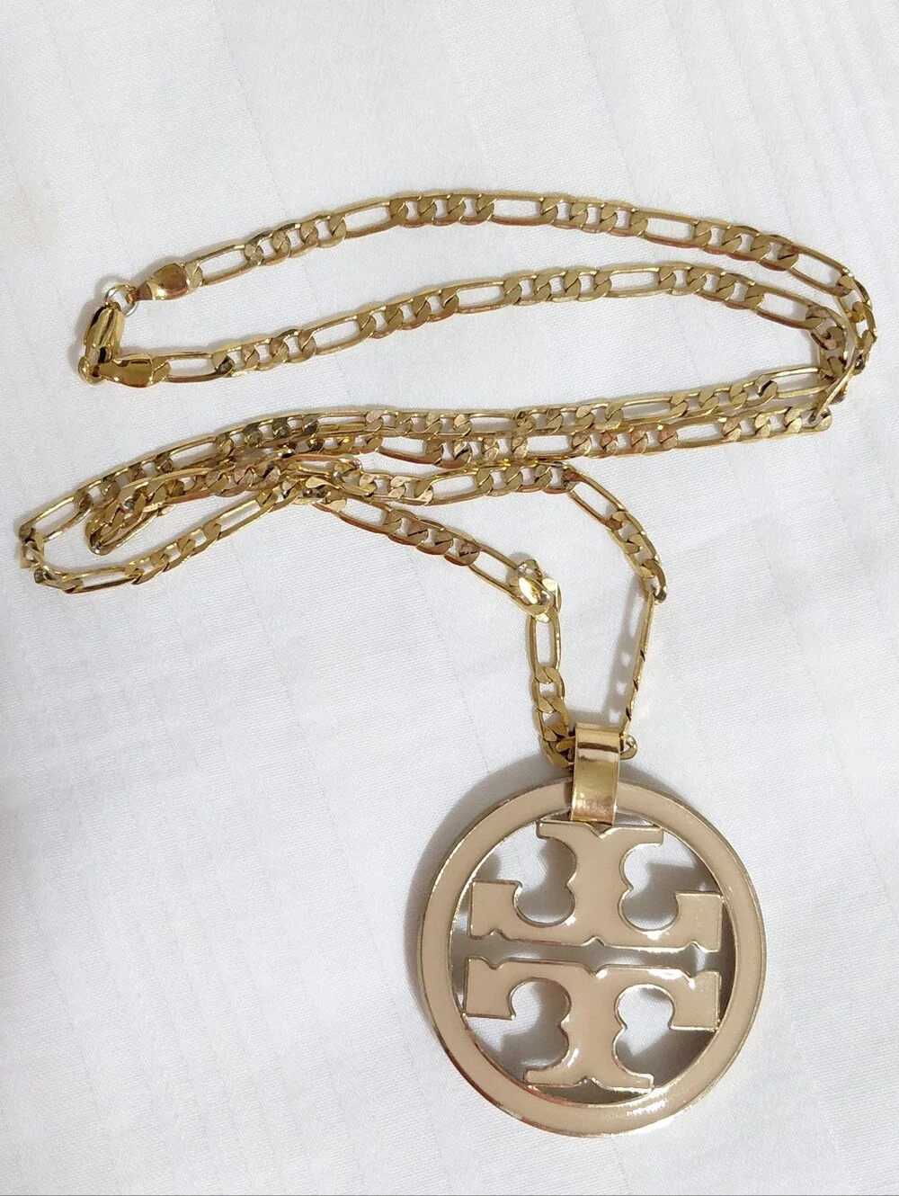 Tory Burch Gold Logo Necklace